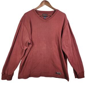 VTG Y2K American Eagle Ribbed Thermal Shirt XL V Neck Long Sleeve Baggy Skater